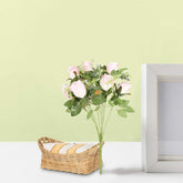 Kuber Industries Artificial Flowers for Home Décor|Natural Looking Indoor Fake Flowers for Vase|Artificial Flowers for Decoration|Without Basket (Pink)